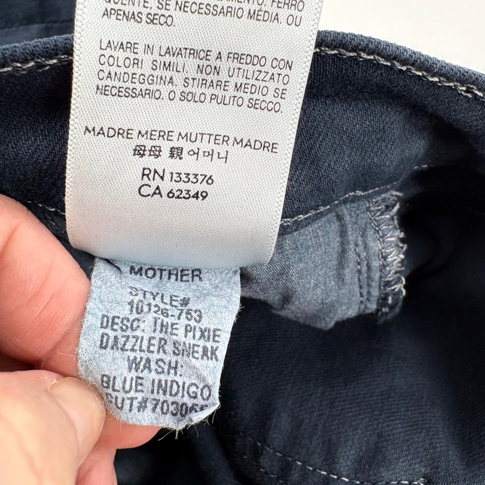 MOTHER 25 The Dazzler Ankle mid-rise straight-leg‎ jeans Button Front Dark Blue - Picture 13 of 14